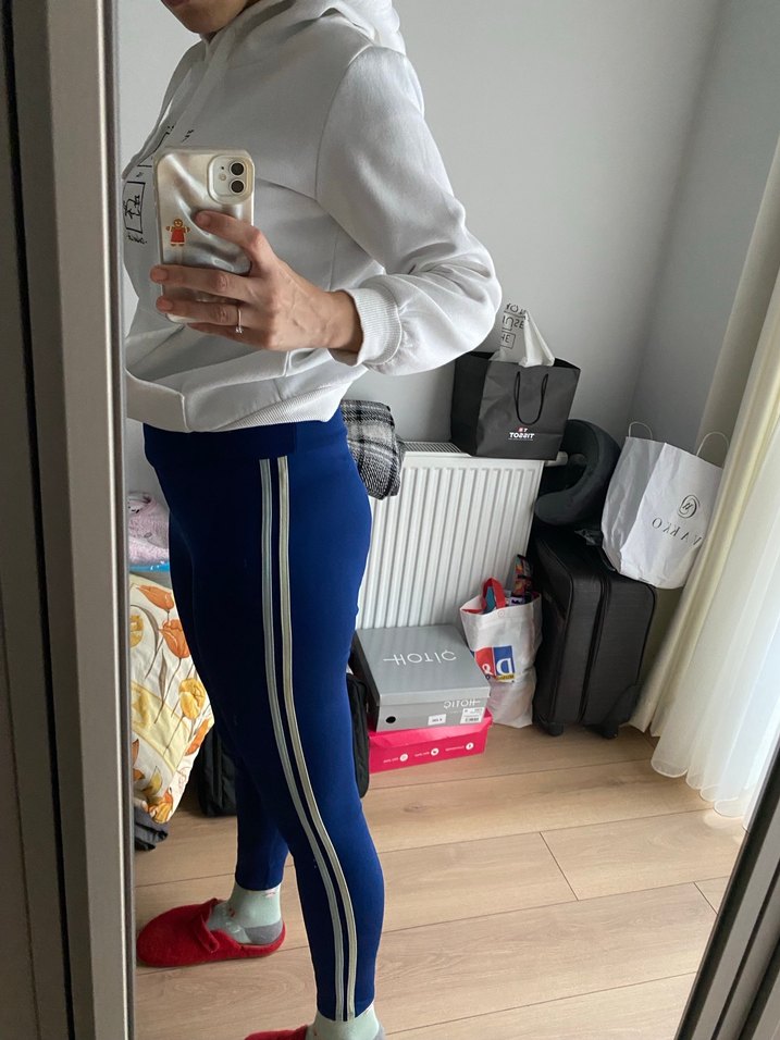 Mavi  Tayt Yüksek Bel ve İnce Kesim - Görsel 3