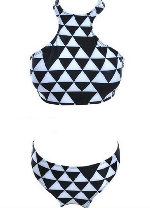 m Beden Geometrik desenli bikini