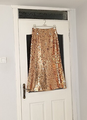 Gold payetli etek 