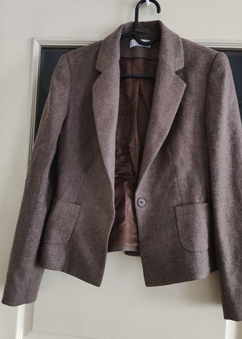 Kahverengi Kadın Yün Blazer Ceket