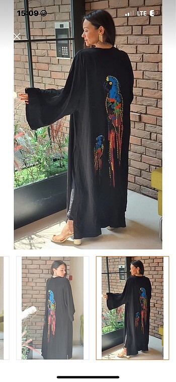 Papağan desenli kimono