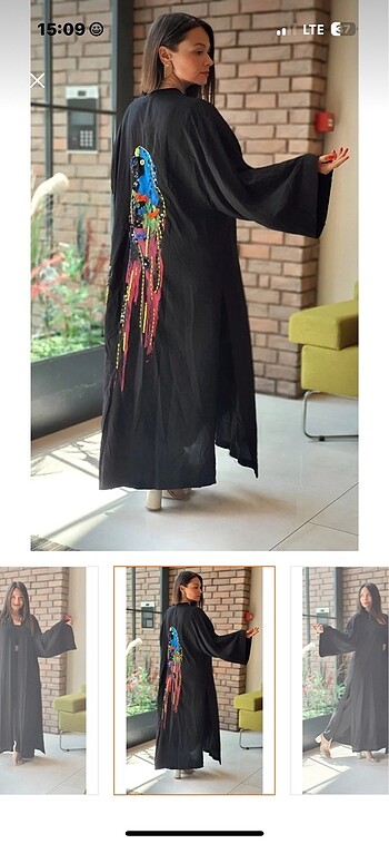 universal Beden Papağan desenli kimono