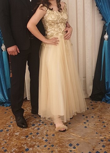 38 Beden Somon gece elbisesi 
