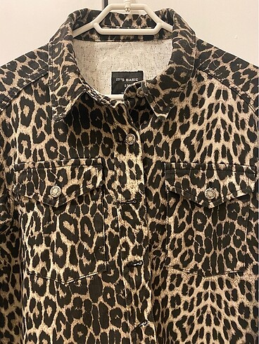m Beden Leopar gömlek