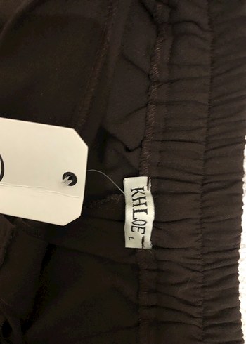 Düğmeli Kısa Kahverengi Kadın Kumaş palazzoPantolon - Görsel 2