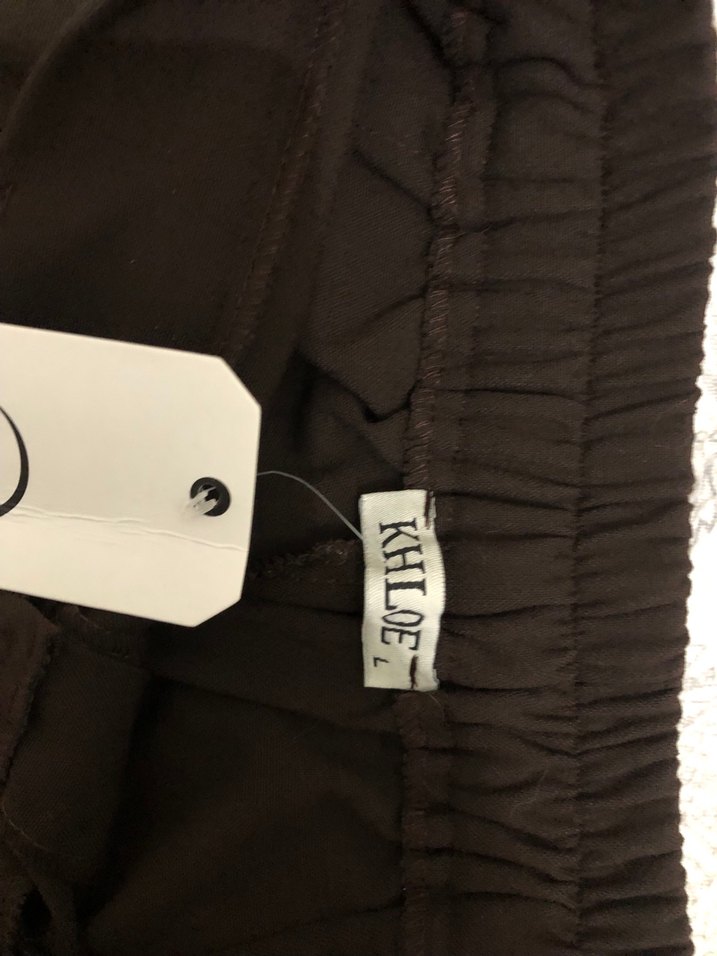 Düğmeli Kısa Kahverengi Kadın Kumaş palazzoPantolon - Görsel 2