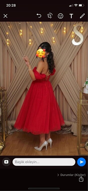 Lenta Moda Kırmızı Söz Nişan Abiye Elbise