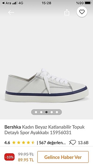 Bershka Beyaz Spor Ayakkabı