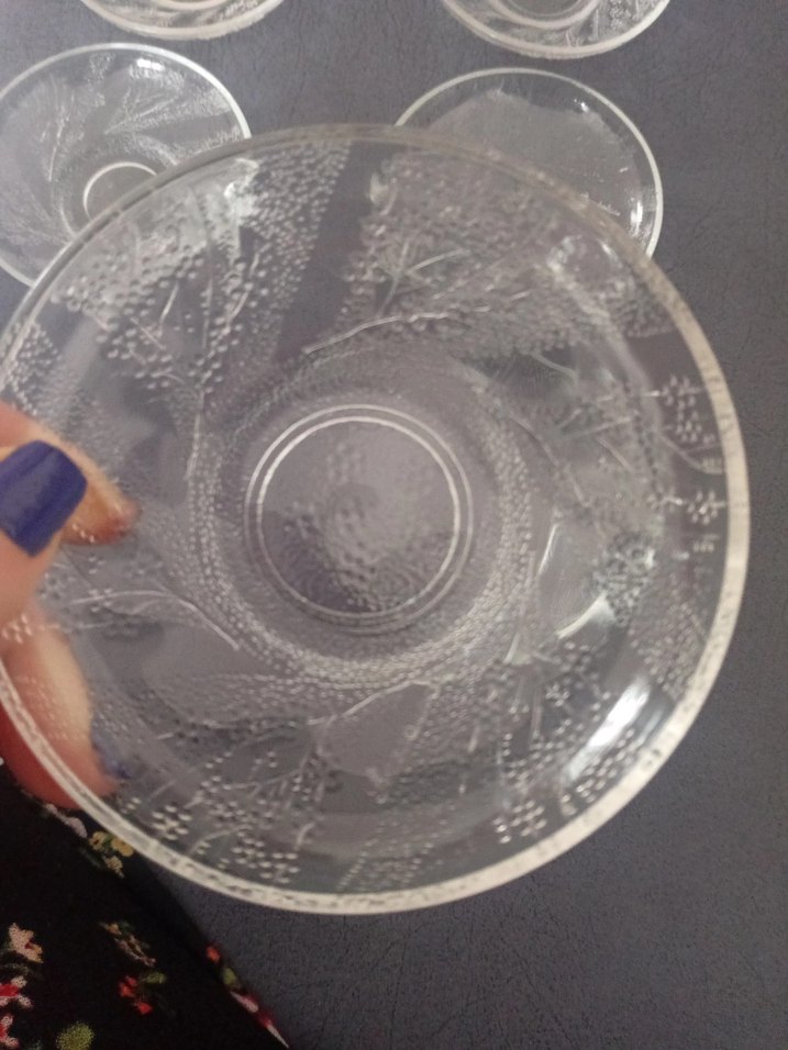 şeffaf 6lı çay tabağı - Görsel 3