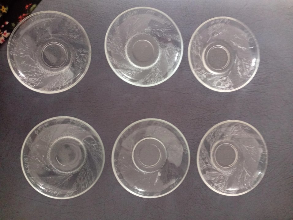 şeffaf 6lı çay tabağı - Görsel 2
