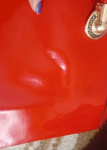 Parlak Kırmızı Deri Kadın Çanta - Görsel 6