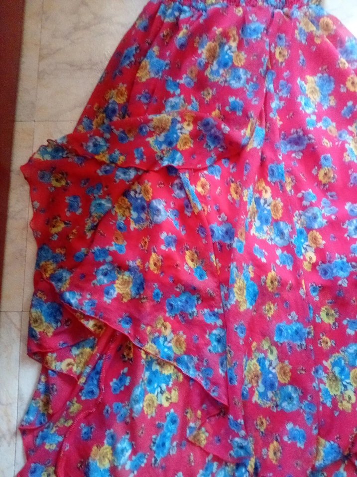 Renkli Straplez Uzun Bohem Elbise - Görsel 3