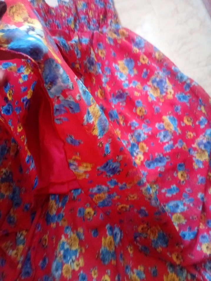 Renkli Straplez Uzun Bohem Elbise - Görsel 4