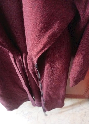 Bordo Kadın Kaban Hırka - Görsel 4