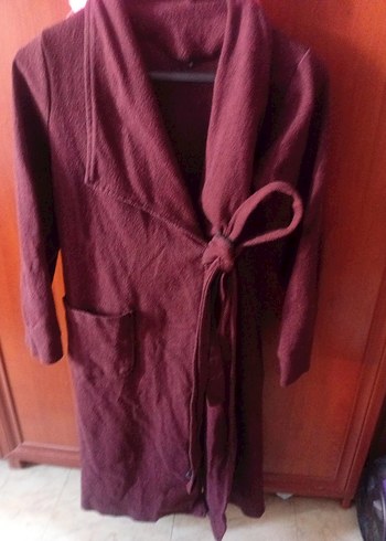 Bordo Kadın Kaban Hırka - Görsel 5