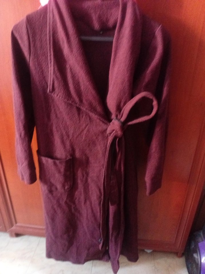 Bordo Kadın Kaban Hırka - Görsel 5