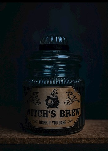 Siyah bitkisel mum - WITCH'S BREW Tasarımlı soy mum