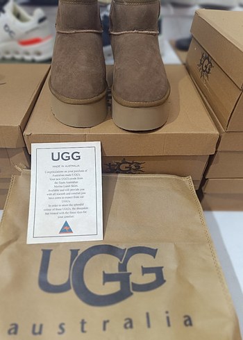 Bej Süet Platform Topuklu UGG Kadın Bot