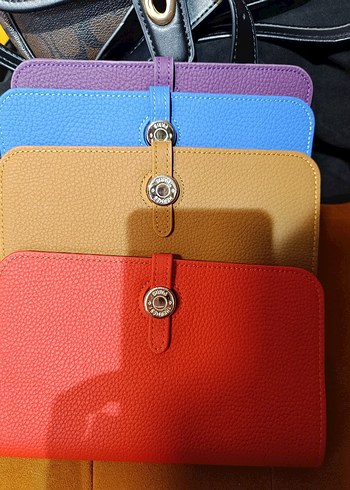Beden çeşitli Renk Kadın Deri Çok Renkli Tokalı Clutch Cüzdan