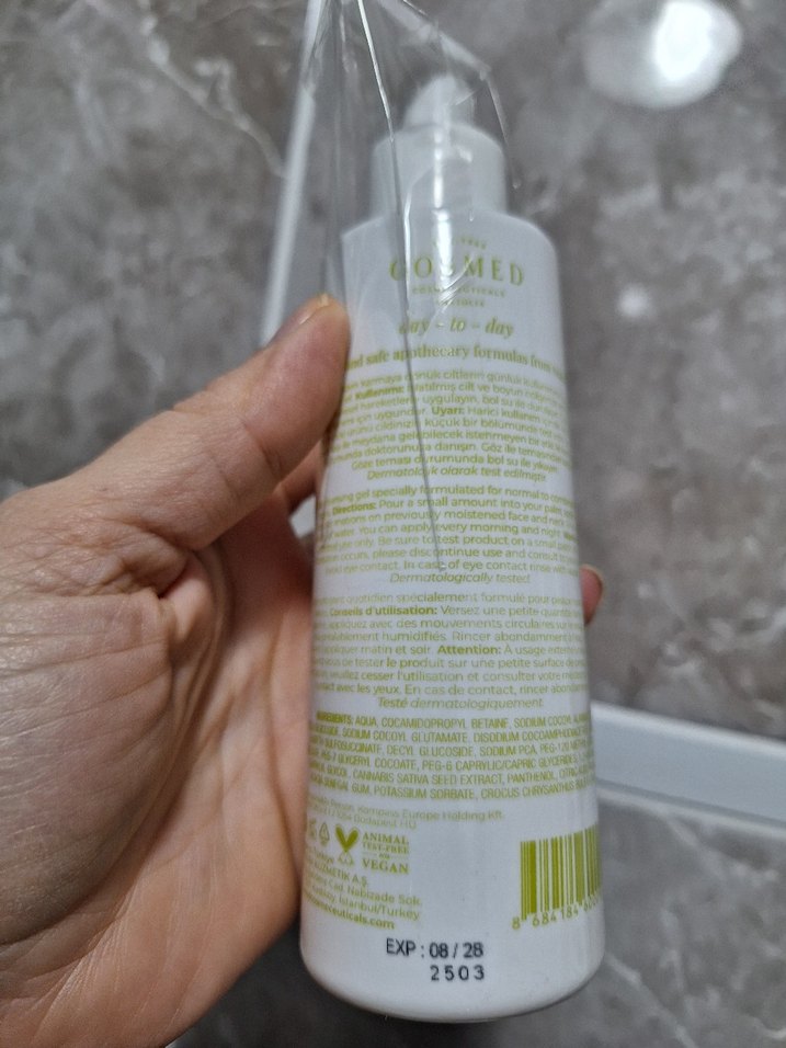 cosmed temizleme jeli 200 ml - Görsel 2
