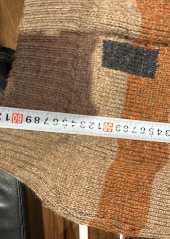 Çizgili Kahverengi Triko Salaş Kazak - Görsel 3