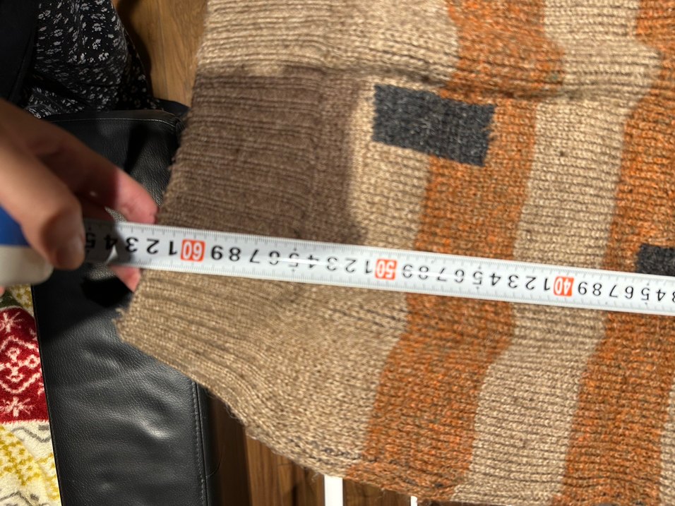 Çizgili Kahverengi Triko Salaş Kazak - Görsel 3