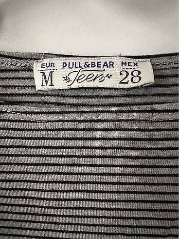 Pull and Bear Pull&Bear Çizgili Crop Tshirt