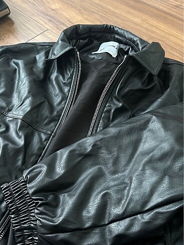 Bershka Bershka Dad Fit Oversize Deri Ceket