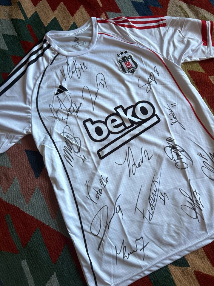 Beyaz Beşiktaş İmzalı Forması Türkiye Futbol Milli Takım Kartal - Görsel 4