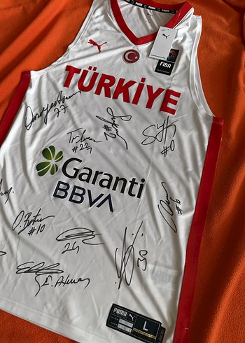 Türkiye Takım Milli İmzalı Beyaz Basketbol Forması Fenerbahçefes - Görsel 3