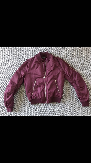 Bordo Bomber Ceket Topshop