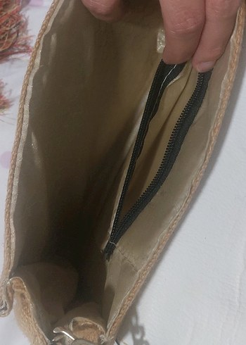 Zincir Detaylı Bej Deri Bohem Kadın Çanta - Görsel 3