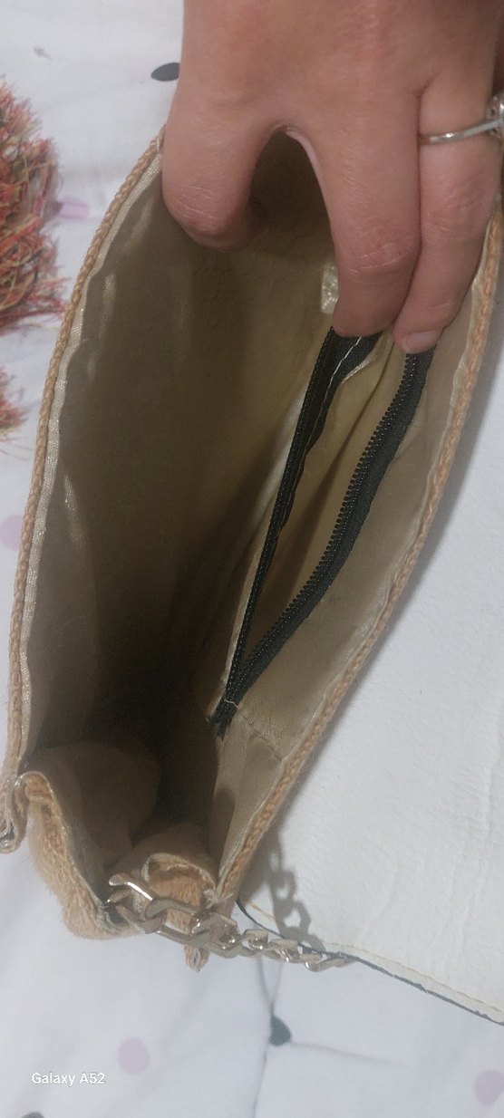 Zincir Detaylı Bej Deri Bohem Kadın Çanta - Görsel 3