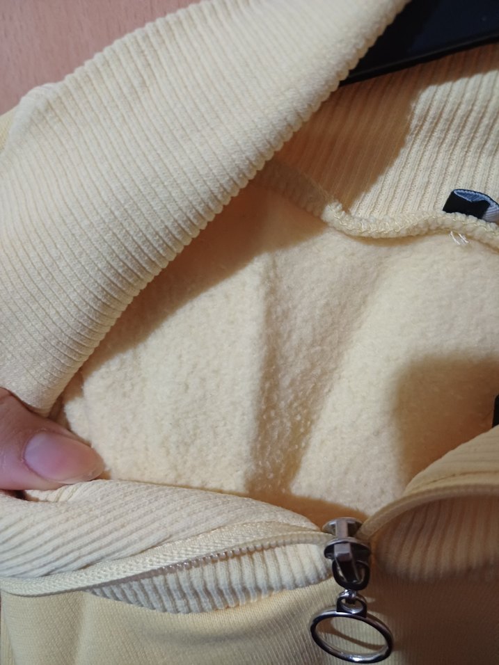 Sarı Fermuarlı Kadın Sweatshirt - Görsel 3