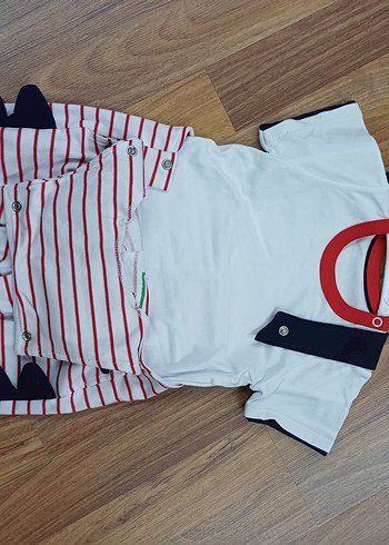 Renkli Desenli Bebek Tulum Velcro Kapamalı - Görsel 3