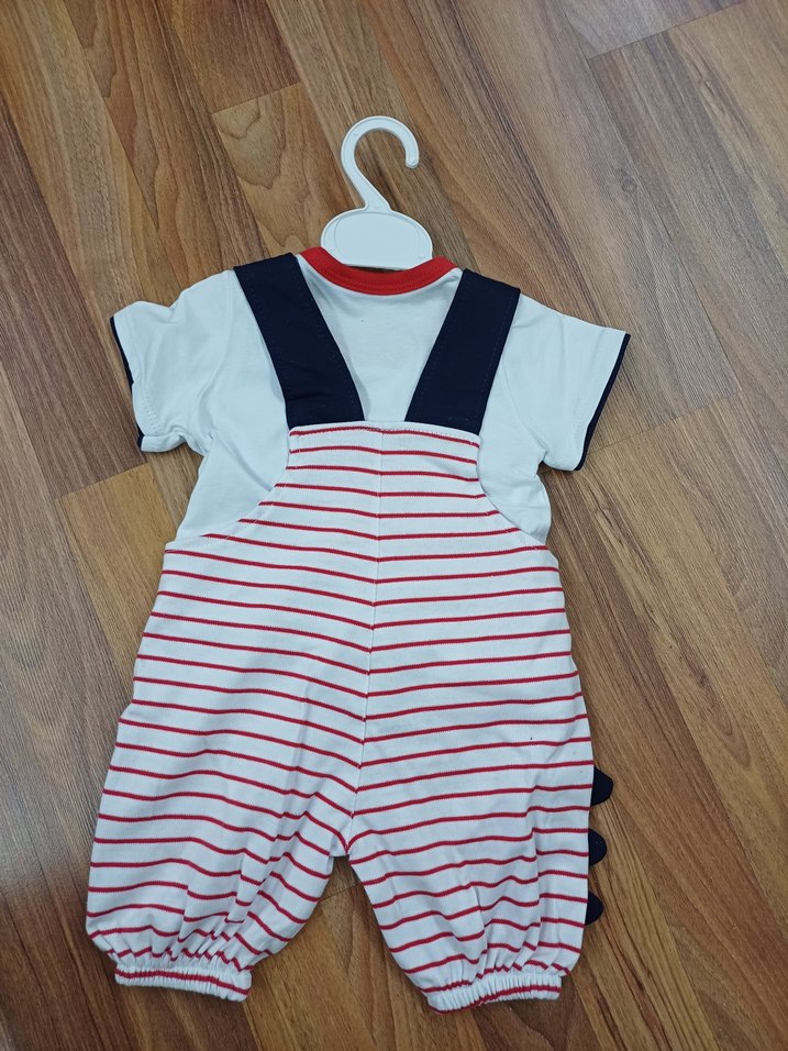 Renkli Desenli Bebek Tulum Velcro Kapamalı - Görsel 2