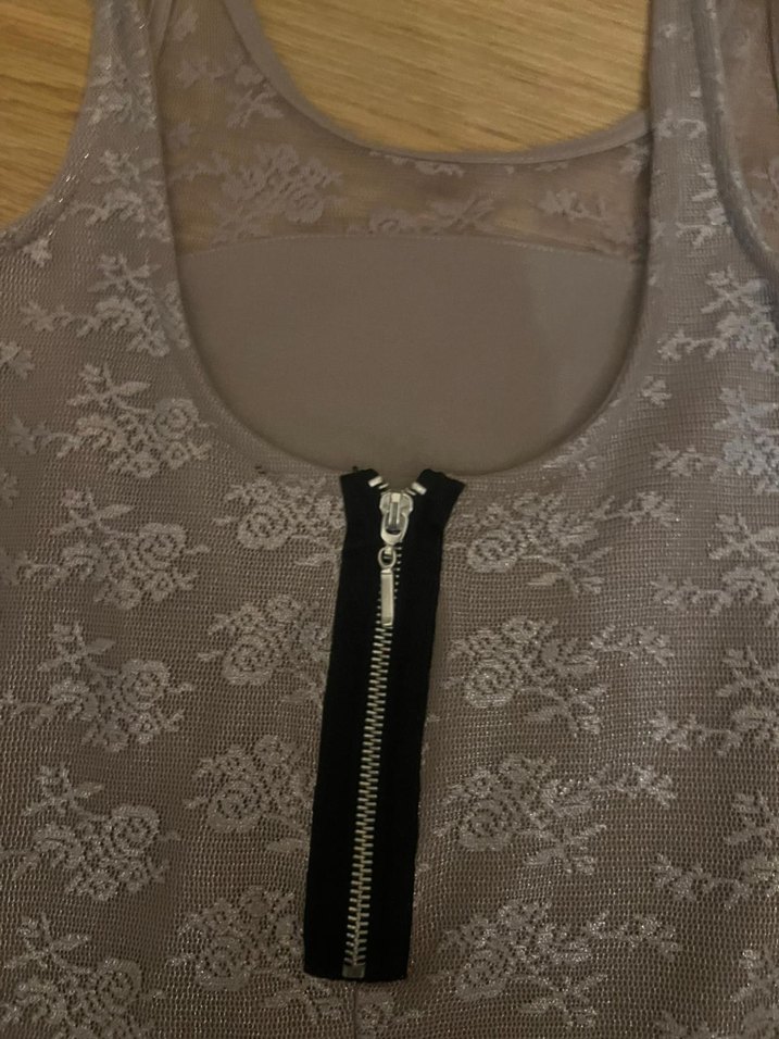 BERSHKA DANTEL VİZON ELBİSE - Görsel 2