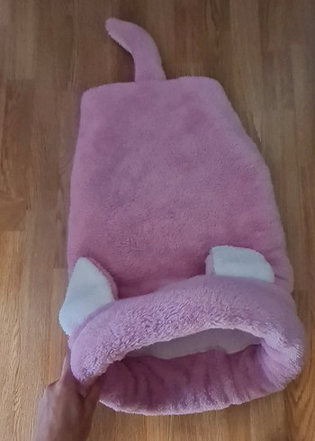 Pembe Peluş Kedi uyku tulumu - Görsel 3