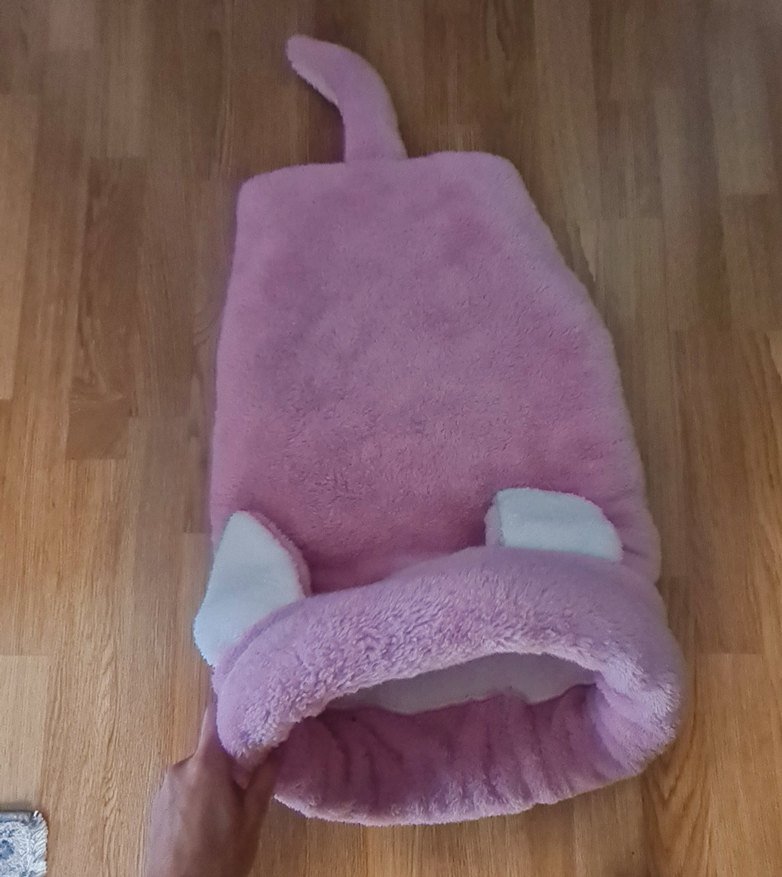 Pembe Peluş Kedi uyku tulumu - Görsel 3