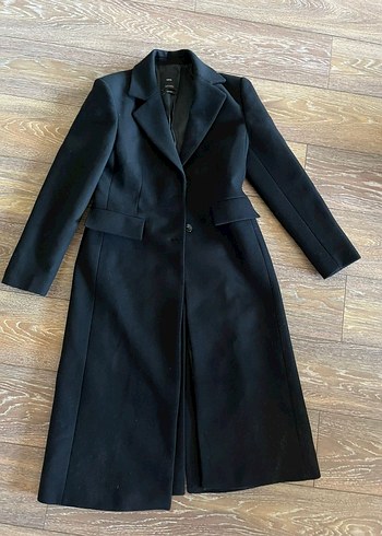 MANGO SİYAH UZUN YÜN PALTO - Görsel 4