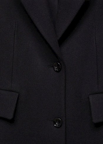 MANGO SİYAH UZUN YÜN PALTO - Görsel 3