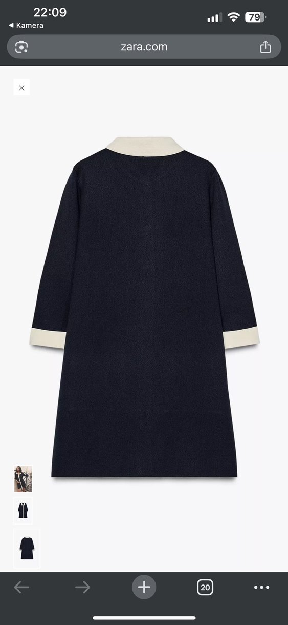 Sarı Düğmeli Lacivert Kadın Ofis Elbisesi - Görsel 3