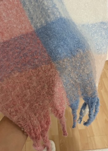 Pastel Renkli Örgü Yün Kadın Şal - Görsel 5