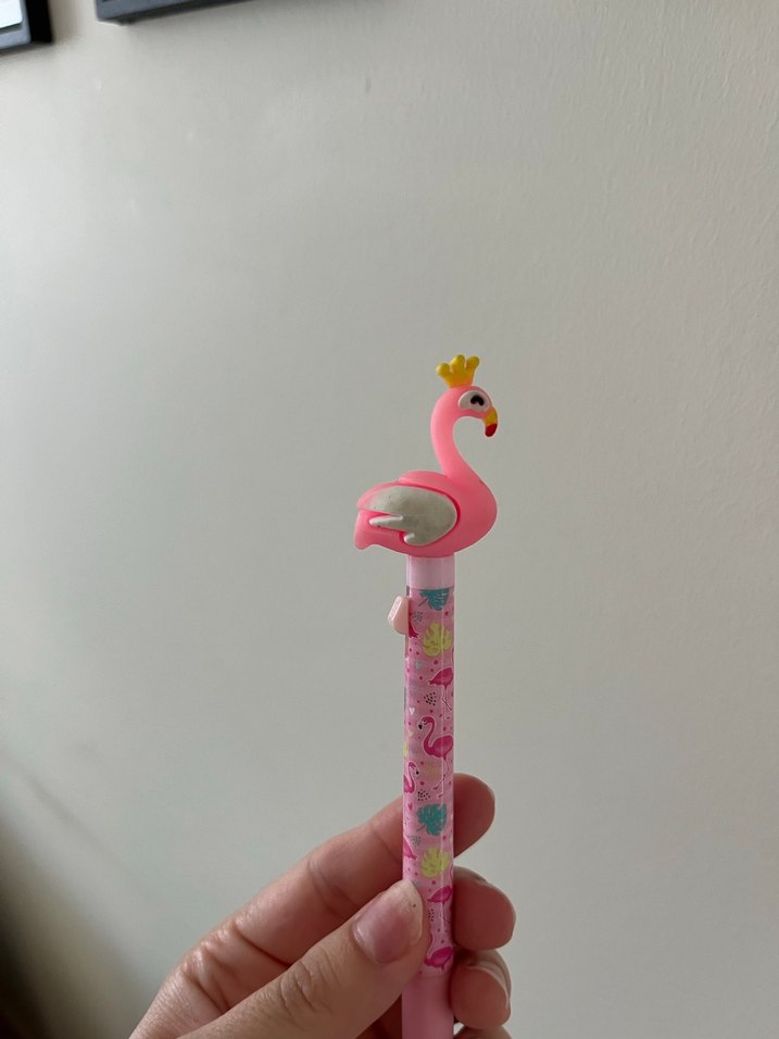 Pembe Flamingo Figürlü uçlu kalem - Görsel 3