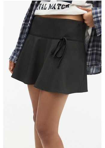 Pull and Bear Siyah Salaş Mini Etek