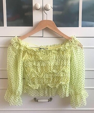 Limon yeşili yazlık bluz