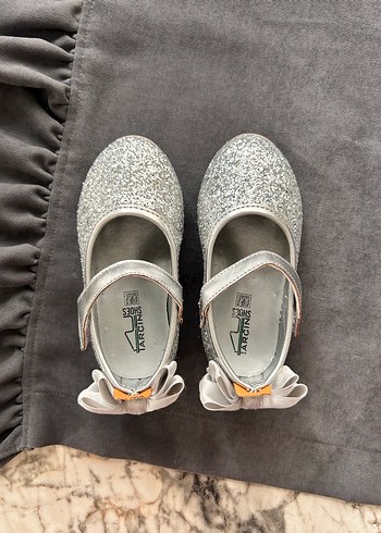 Gri Yılan Desenli Kız Babet Ayakkabı - Görsel 4