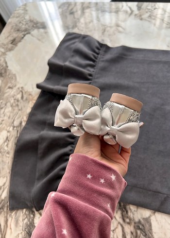 Gri Yılan Desenli Kız Babet Ayakkabı - Görsel 6