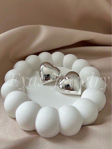 Bubble Kalp Küpe Silver