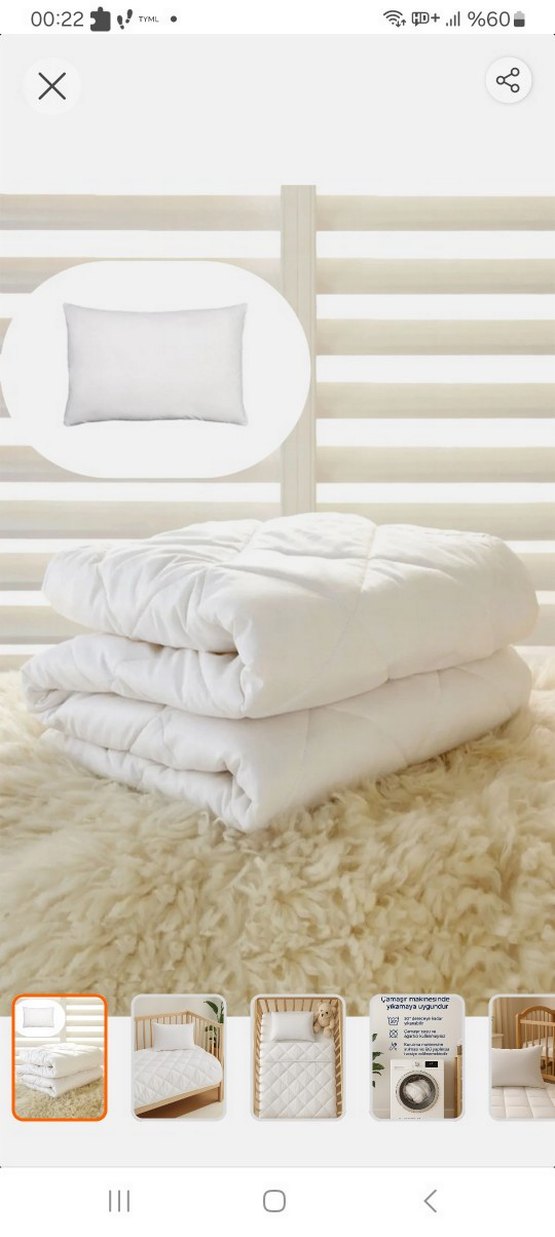 Bebek yorgan yastik set organik pamuk - Görsel 2